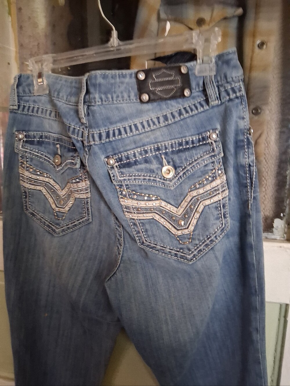 Harley-Davidson Blue Embellished Boot-Cut Women's Jeans